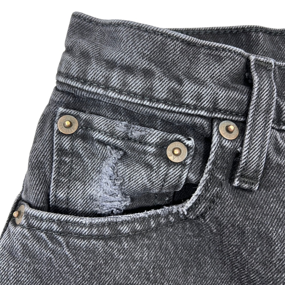 Abercrombie & Fitch 90s Straight Ultra High Rise Cutoff Shorts 24 / 00 Black - Picture 6 of 11